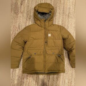 Carhartt Rain Defender winter puffer coat olive / moss green small vegan